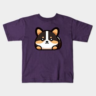 Marble Rye Cute Tricolor Corgi Loaf Kids T-Shirt